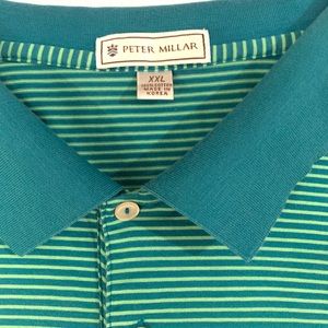 Peter Millar Shirts - Peter Millar Striped Polo Size XXL Green Peter Millar Shirts - Peter Millar Striped Polo Size XXL Green